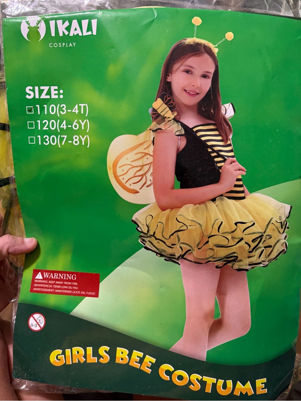 Ikali 3-4T Girls Bee Costume